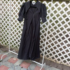 Ganni Poplin Midi Dress